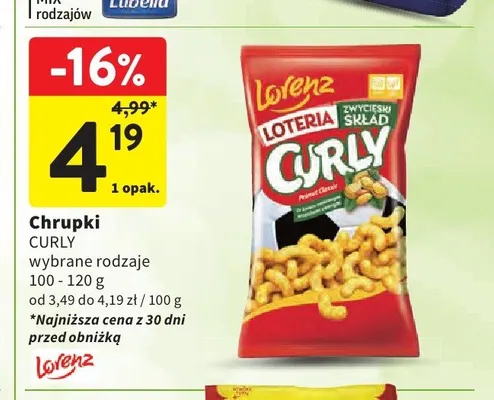 Chrupki orzechowe Curly Lorenz promocja w Intermarche