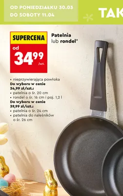 Patelnia ø 24 cm promocja w Biedronka