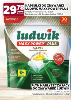 Kapsułki do zmywarki Ludwik Maxx Power Plus promocja w Stokrotka