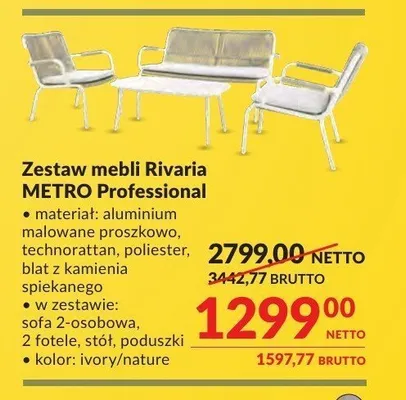 Zestaw mebli Rivaria METRO Professional promocja w Makro