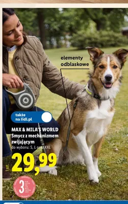Smycz z mechanizmem zwijającym XXL Max & Mila's World promocja w Lidl