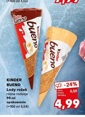 Lody rożek Kinder Bueno promocja w Kaufland