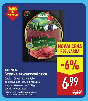 Szynka szwarcwaldzka Tannenhof promocja w Aldi