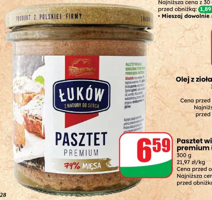 Pasztet wieprzowy premium 77% mięsa promocja w Dino