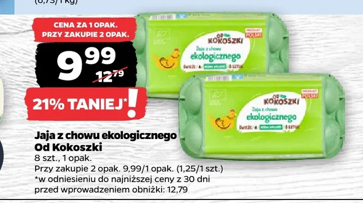 Jajka kurze z chowu ekologicznego Od Kokoszki promocja w Netto