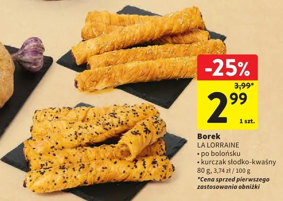 Borek po bolońsku z kurczak słodko-kwaśny promocja w Intermarche