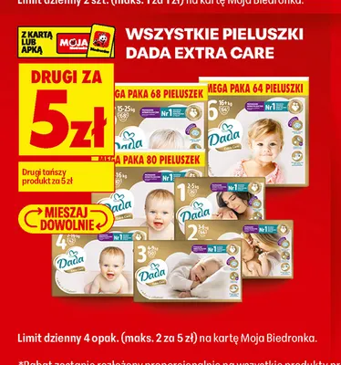 Pieluszki Dada Extra Care promocja w Biedronka
