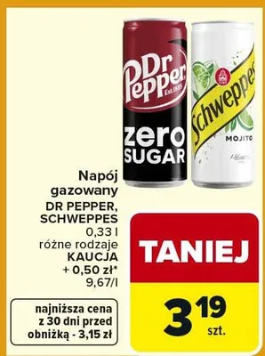 Napój gazowany zero sugar promocja w Carrefour