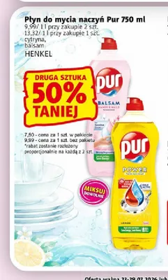 Płyn do mycia naczyń Pur balsam promocja w Prim Market