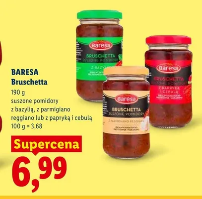 Bruschetta z suszonymi pomidorami i bazylią Baresa promocja w Lidl