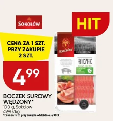 Boczek surowy wędzony promocja w Chata Polska