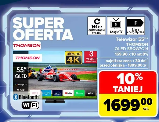 Telewizor Thomson Qled 55QG7C14 promocja w Carrefour