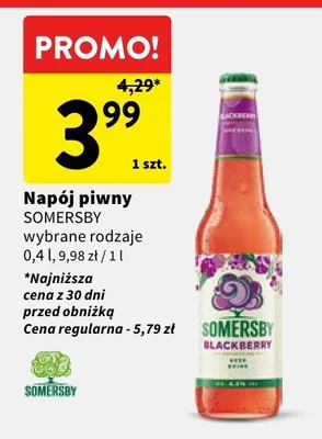 Napój piwny Somersby wybrane rodzaje promocja w Intermarche