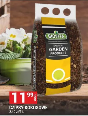 Czipsy kokosowe BIOVITA GARDEN PRODUCTS promocja w Merkury Market