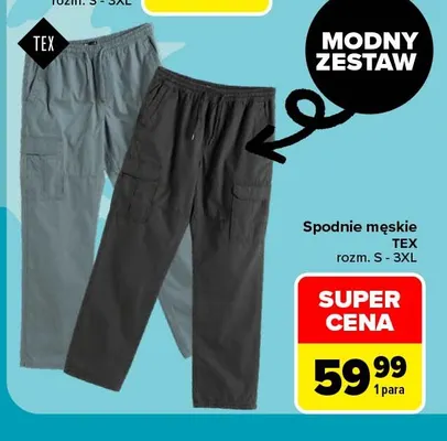 Spodnie męskie TEX promocja w Carrefour