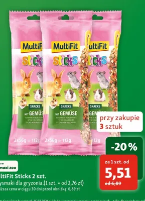 Przysmaki dla gryzonia MultiFit Sticks 2-pak promocja w MAXI ZOO