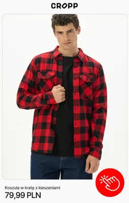 Koszula w kratę z kieszeniami Cropp promocja w Cropp