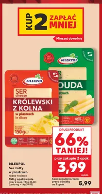 Ser gouda w plastrach Mlekpol promocja w Kaufland