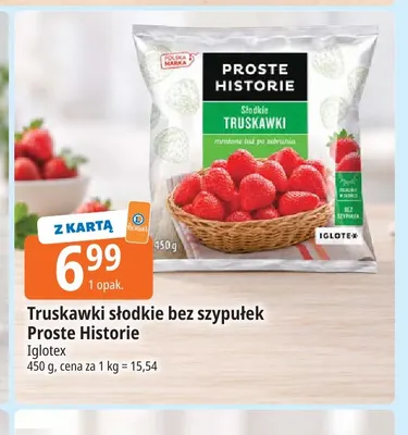 Truskawki słodkie bez szypułek Proste Historie promocja w Leclerc