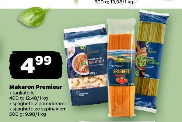 Makaron Premieur tagliatelle promocja w Netto