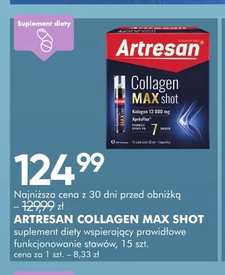 Suplement diety Artresan Collagen MAX shot promocja w Super-Pharm