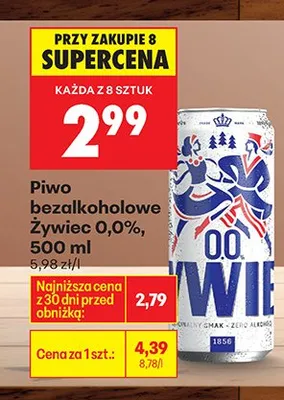 Piwo bezalkoholowe Żywiec 0,0% promocja w Biedronka