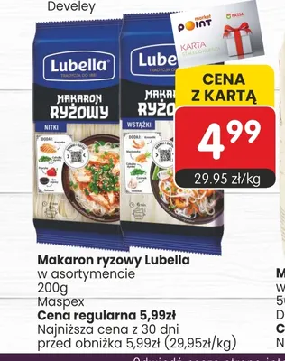 Makaron ryżowy wstążki Lubella promocja w Market Point