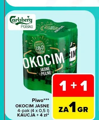 Piwo Okocim 4-pak promocja w Carrefour Market