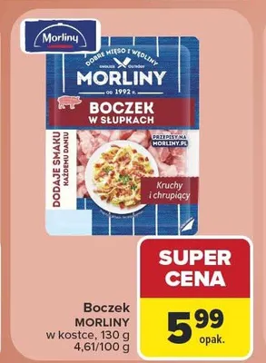 Boczek w kostce Morliny promocja w Carrefour Market