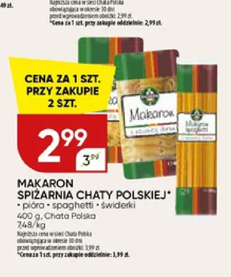 Makaron Spiżarnia Chaty Polskiej świderki promocja w Chata Polska