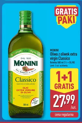 Oliwa z oliwek extra virgin Classico Monini promocja w Aldi
