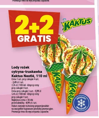 Lody rożek cytryna-truskawka Kaktus Nestlé promocja w Twój Market