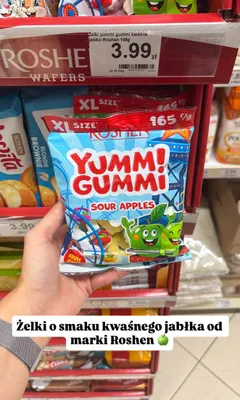 Żelki Roshen Yumm! Gummi Sour Apples promocja w Dino