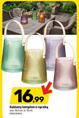 Szklany lampion z rączką promocja w Bricomarche