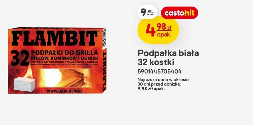 Podpałka biała Flambit 32 kostki promocja w Castorama