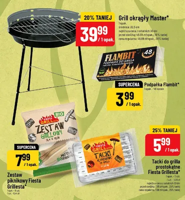 Tacki do grilla prostokątne Fiesta Grillesta 5szt. promocja w POLOmarket