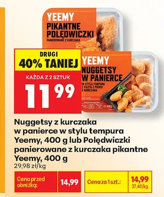 Nuggetsy z kurczaka w panierce w stylu tempura Yeemy promocja w Biedronka