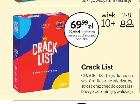 Gra karciana Crack List promocja w Empik