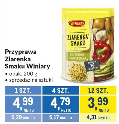 Przyprawa Ziarenka Smaku Winiary promocja w Makro