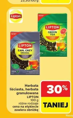 Herbata zielona Lipton Green Tea Citrus promocja w Carrefour Market