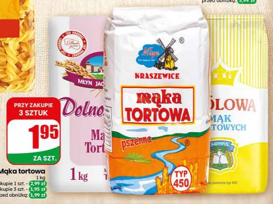 Mąka tortowa pszenna Kraszewice promocja w Dino