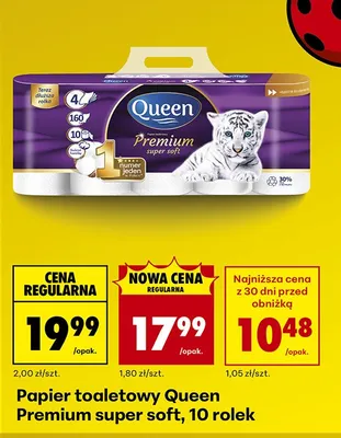 Papier toaletowy Premium super soft, 10 rolek promocja w Biedronka