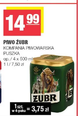 Piwo Żubr 4-pak 500 ml promocja w SPAR