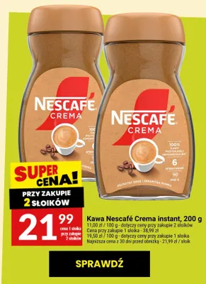 Kawa rozpuszczalna Nescafé Crema instant promocja w Twój Market