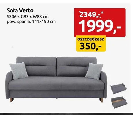 Sofa Verto promocja w Black Red White