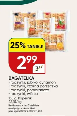 Ciastka Bagatelka rodzynki wiśnia promocja w Chata Polska