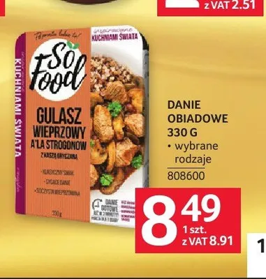Danie obiadowe So Food Gulasz wieprzowy promocja w Selgros
