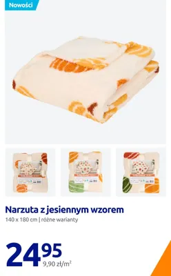 Narzuta z jesiennym wzorem 140x180 cm promocja w Action