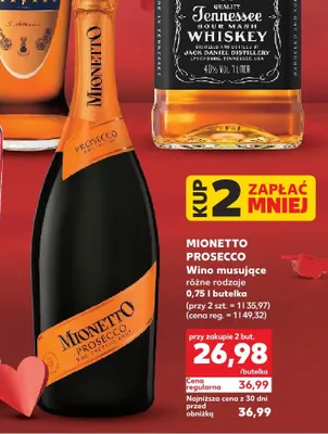 Wino musujące Prosecco Mionetto promocja w Kaufland