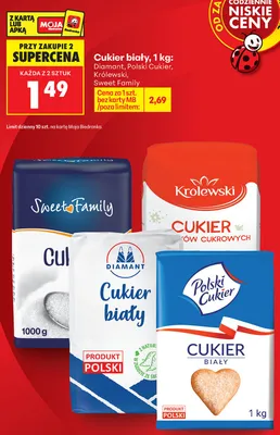 Cukier biały Sweet Family promocja w Biedronka